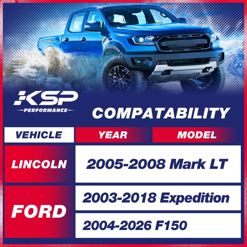 KSP PERFORMANCE KSP 2.5" Front Leveling Lift Kits for F150 2004-2026, 2.5in Chassis Level Kit Compatible With Expedition 2003-2018, Mark LT, 2pcs Auminum Suspension Strut Spacers Work On shock Absorber - Image 2