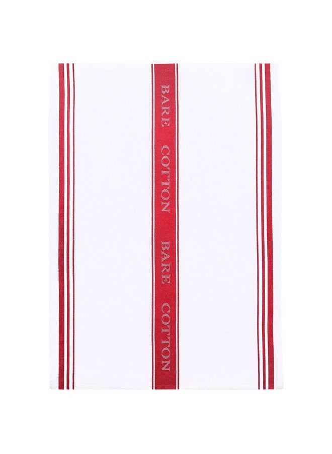 BC BARE COTTON - Classic Value Pack Kitchen Dish Towels/Tea Towels/Dishcloth - 100% Cotton, Low Lint, Professional Grade Kitchen Dish Towels Cranberry- Striped - Set Of 3 - Image 1