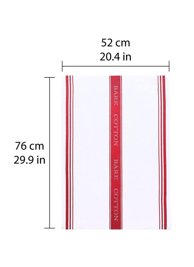 BC BARE COTTON - Classic Value Pack Kitchen Dish Towels/Tea Towels/Dishcloth - 100% Cotton, Low Lint, Professional Grade Kitchen Dish Towels Cranberry- Striped - Set Of 3 - Image 1