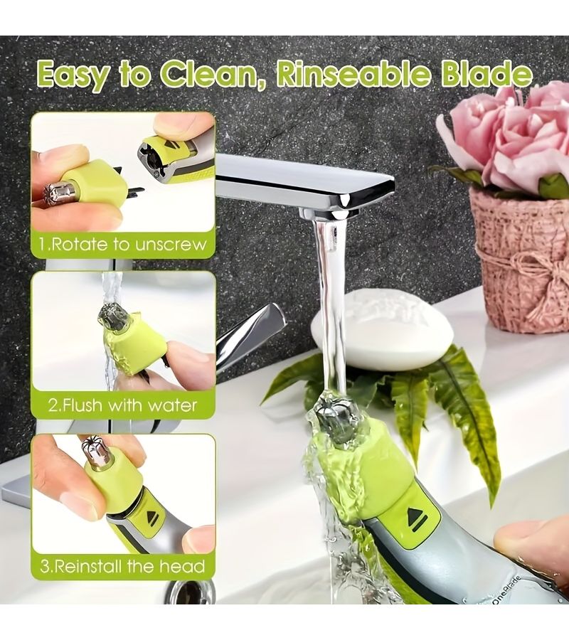3 Pieces Oneblade Replacement Trimmer Heads With 2Pcs Nose Hair Blade Refills And 1 Brush For QP25 QP26 QP27 QP28 QP45 QP65 Grooming Device Easy To Use Hygiene Convenience - Image 5