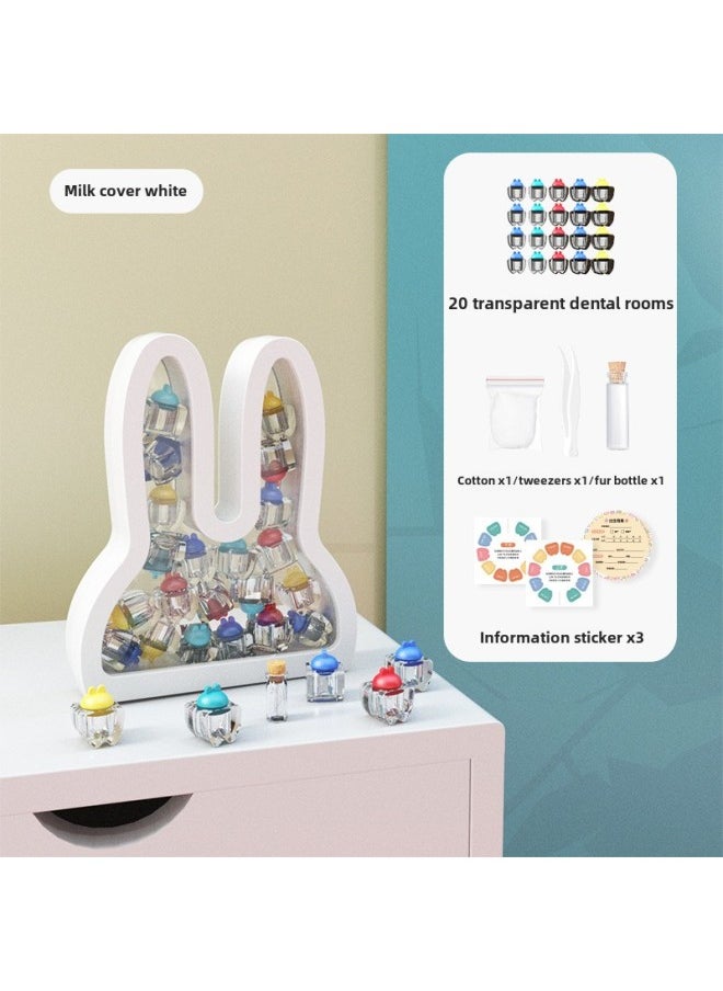 Generic Styling Baby Commemorative Fetal Hair Storage Storage Box Creative Transparent Baby Bear Baby Toddler-Color:Sea Whale Blue Rabbit Baby Teeth Box [color Box] 320g  - Image 3