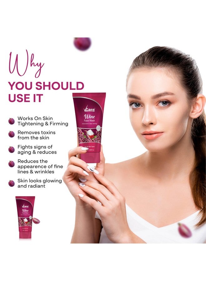 VCare غسول وجه فيكار للنبيذ الأحمر مناسب لجميع أنواع البشرة | بشرة تبدو أصغر سناً | مضاد للأكسدة للبشرة الدهنية ومقاوم للشيخوخة لبشرة مشرقة ومنعشة طوال اليوم | اشترِ 1 واحصل على 1 مجاناً 100 جرام (غسول وجه النبيذ) - Image 5