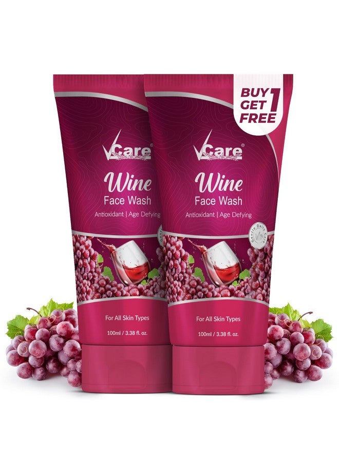VCare غسول وجه فيكار للنبيذ الأحمر مناسب لجميع أنواع البشرة | بشرة تبدو أصغر سناً | مضاد للأكسدة للبشرة الدهنية ومقاوم للشيخوخة لبشرة مشرقة ومنعشة طوال اليوم | اشترِ 1 واحصل على 1 مجاناً 100 جرام (غسول وجه النبيذ) - Image 1