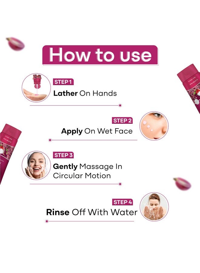 VCare غسول وجه فيكار للنبيذ الأحمر مناسب لجميع أنواع البشرة | بشرة تبدو أصغر سناً | مضاد للأكسدة للبشرة الدهنية ومقاوم للشيخوخة لبشرة مشرقة ومنعشة طوال اليوم | اشترِ 1 واحصل على 1 مجاناً 100 جرام (غسول وجه النبيذ) - Image 4