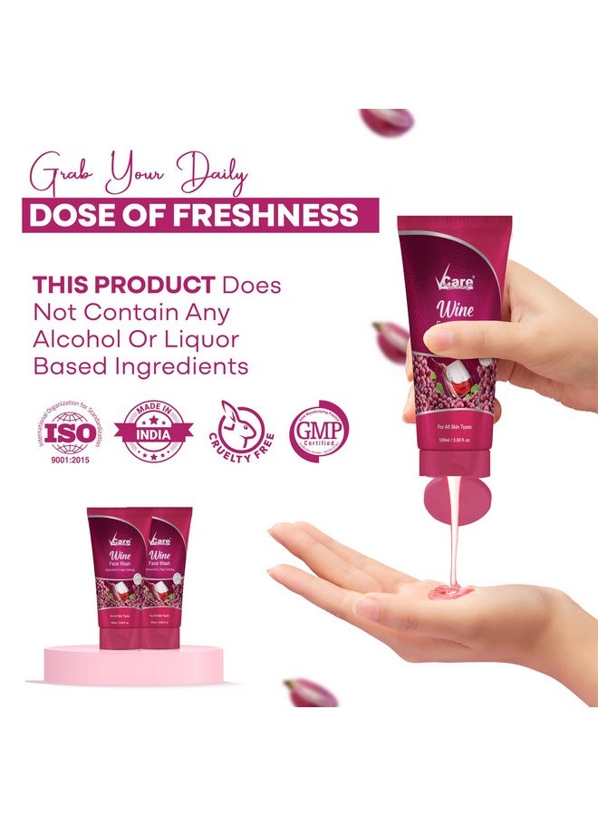 VCare غسول وجه فيكار للنبيذ الأحمر مناسب لجميع أنواع البشرة | بشرة تبدو أصغر سناً | مضاد للأكسدة للبشرة الدهنية ومقاوم للشيخوخة لبشرة مشرقة ومنعشة طوال اليوم | اشترِ 1 واحصل على 1 مجاناً 100 جرام (غسول وجه النبيذ) - Image 3