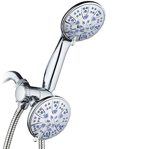 AquaDance for California Premium High Pressure Antimicrobial 30setting 3 Way Dual Handheld Shower Head Combo Stainless Steel Hose Water Diverter Chrome Finish - Image 1
