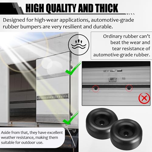 TonGass (8-Pack) 1" Tall Trailer Ramp Door Bumpers Universal Fit Bumper with 7/16" Screw Holes Premium Thick Automotive-Grade Rubber Bumpers Round Rubber Bump Stops Suitable for Truck Tailgate - Image 4