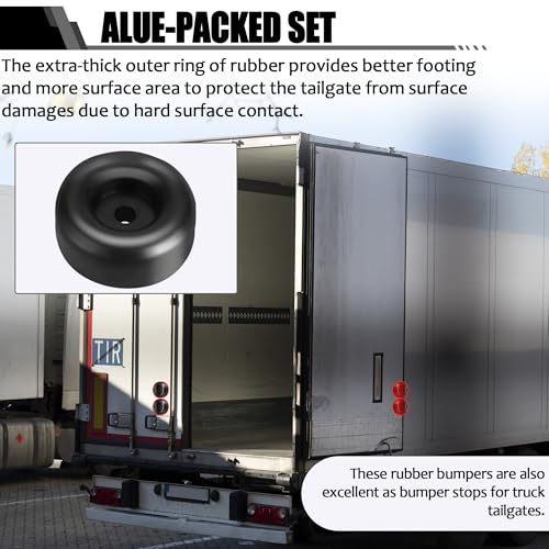 TonGass (8-Pack) 1" Tall Trailer Ramp Door Bumpers Universal Fit Bumper with 7/16" Screw Holes Premium Thick Automotive-Grade Rubber Bumpers Round Rubber Bump Stops Suitable for Truck Tailgate - Image 5