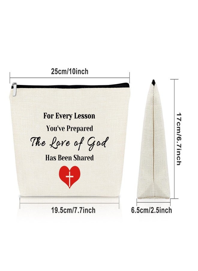 Sazuwu Sunday School Teacher Gift Christian Bible Verse Makeup Bag Cosmetic Organizers Baptism Religious Gift for Women Travel Pouch for Christmas Thanksgiving Birthday - Image 4