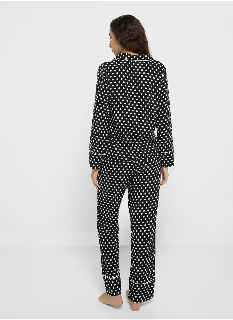 Ginger Polka Dot Shirt & Pyjama Set