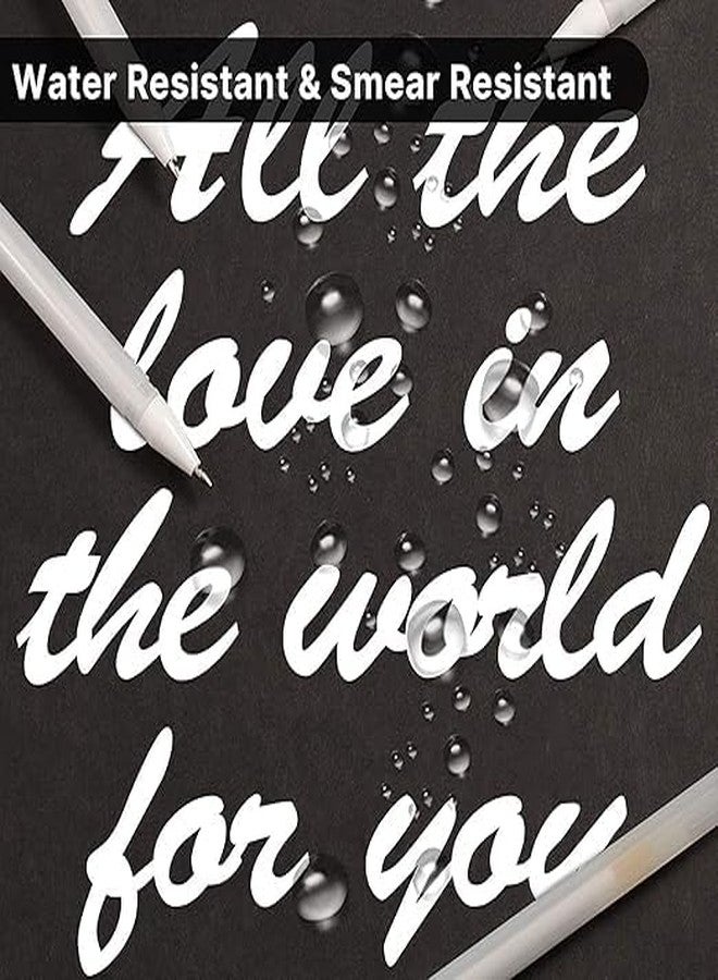 ADOERE أقلام جل بيضاء من أدوير، مجموعة من 3 أقلام، قلم جل للتظليل والرسم اليدوي، مثالي لرسم الماندالا والورق الأسود والرسم والتوضيح، رأس رفيع 0.8 مم - Image 2