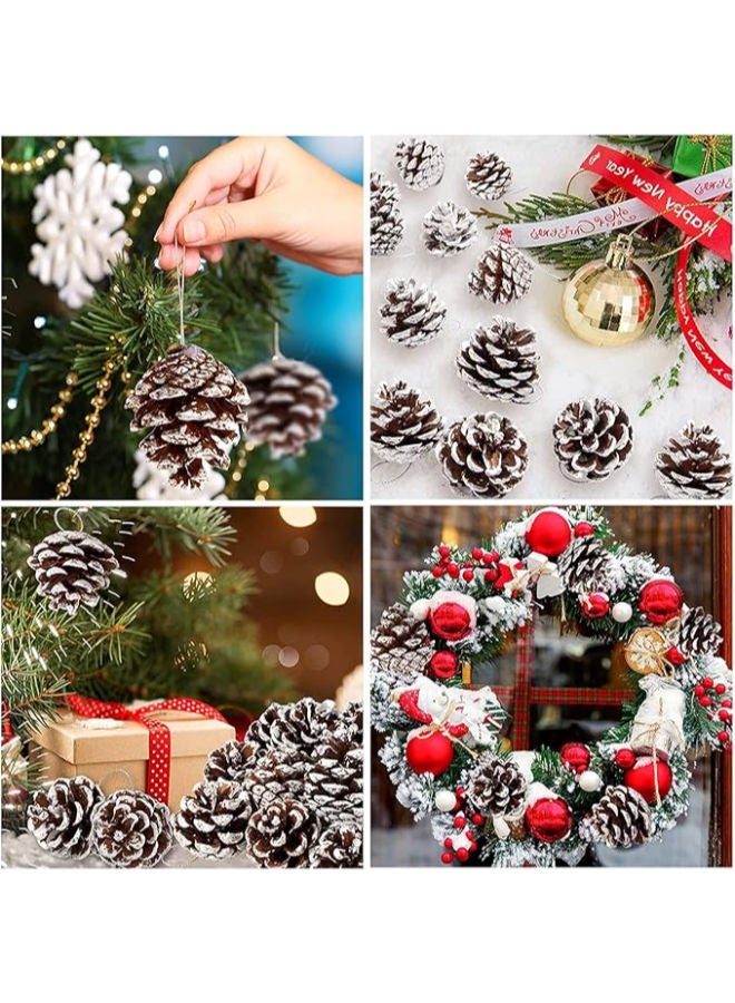 12 Wooden Pine Cones Hanging Ornaments - Image 4