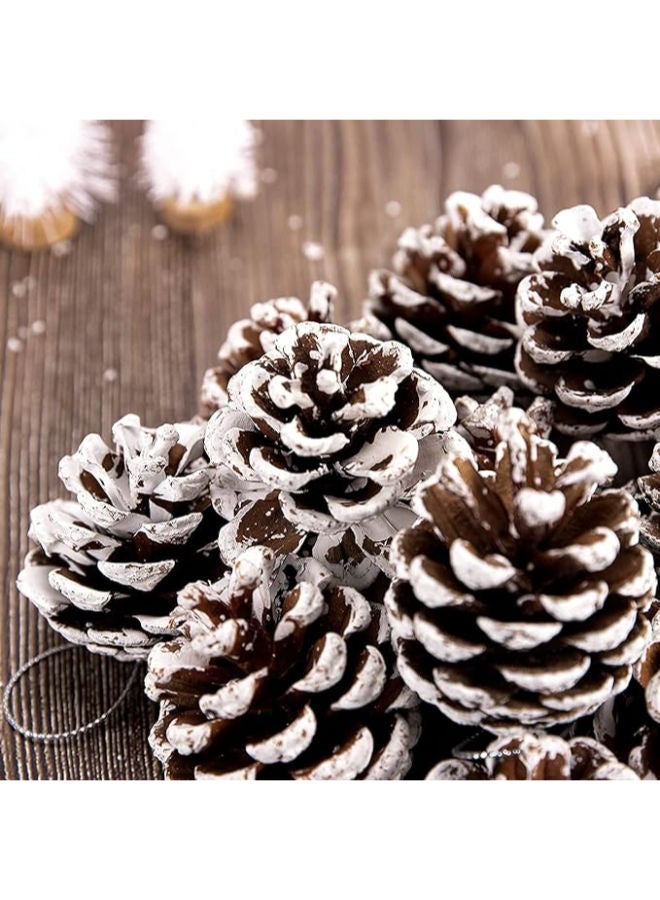 12 Wooden Pine Cones Hanging Ornaments - Image 2