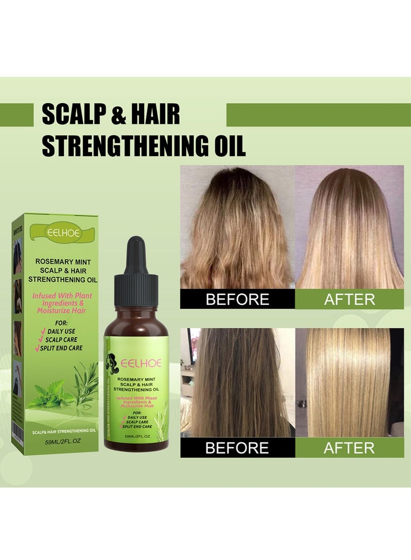 EELHOE زيت الروزماري والنعناع لتقوية شعر فروة الرأس للعناية بالشعر ونموه - Image 4