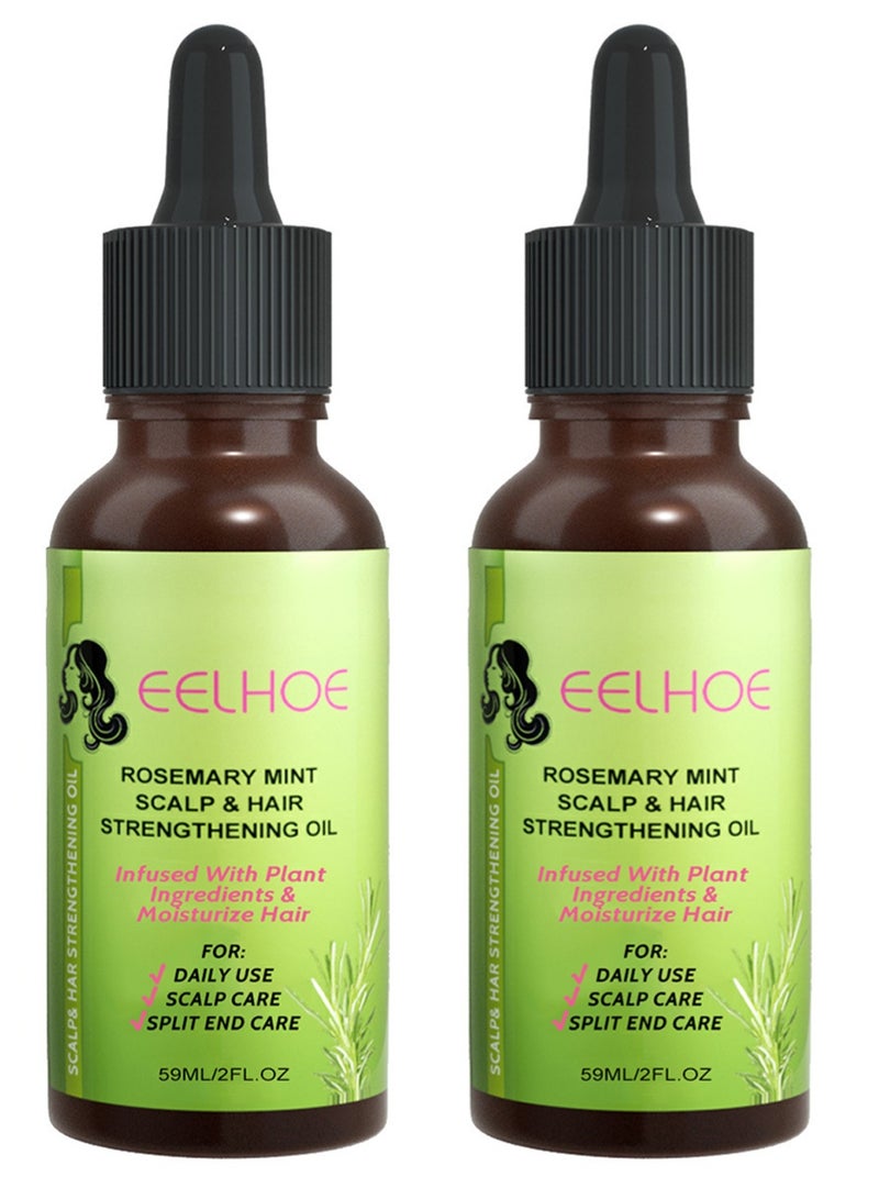 EELHOE زيت الروزماري والنعناع لتقوية شعر فروة الرأس للعناية بالشعر ونموه - Image 1