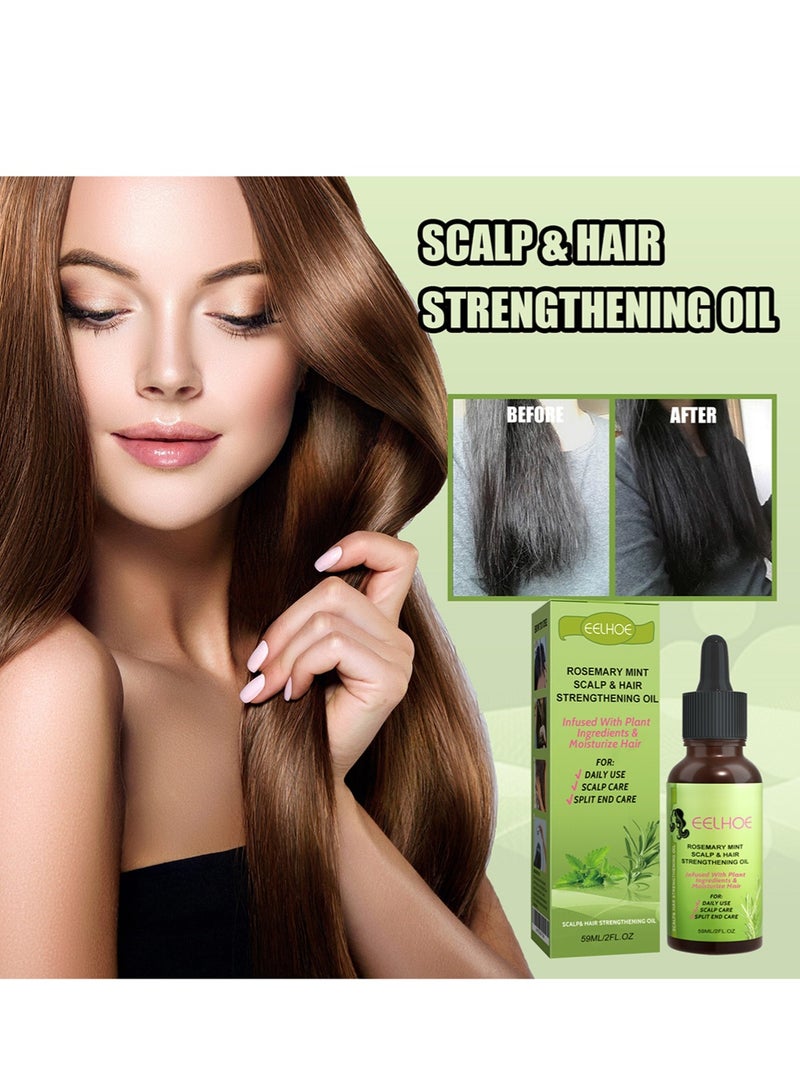 EELHOE زيت الروزماري والنعناع لتقوية شعر فروة الرأس للعناية بالشعر ونموه - Image 2