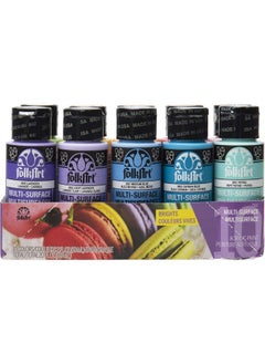 FolkArt FolkArt Color, 10 Bottle Multi-Surface Acrylic Paint Set, 2oz, Brights  - Image 1