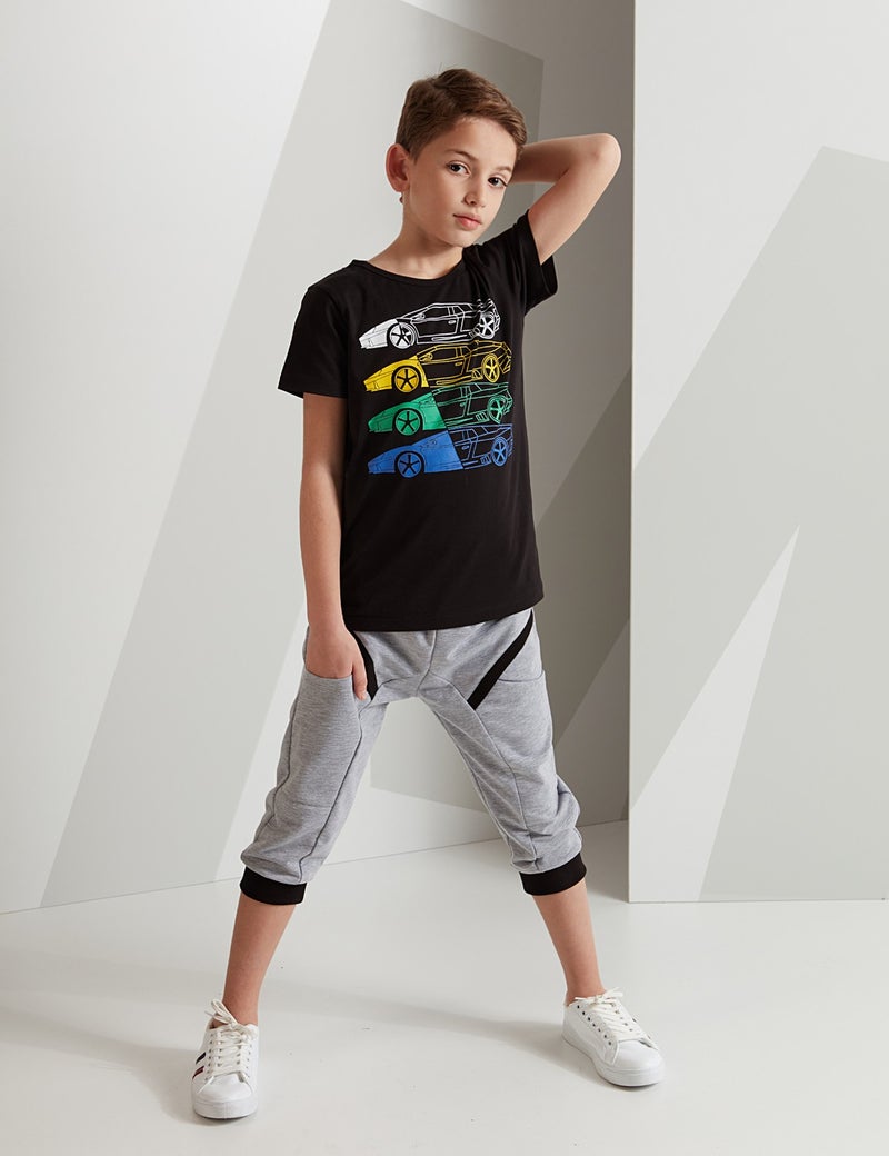 Mshb&G 4 Cars Boy T-shirt Capri Shorts Set  - Image 1