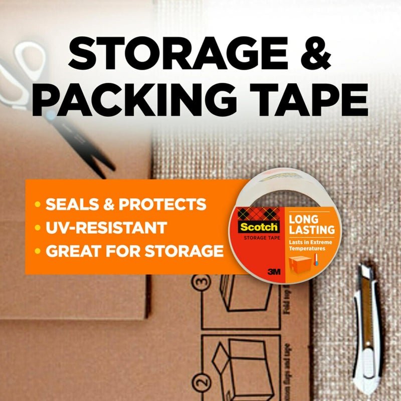 Scotch  Scotch Long Lasting Storage Packaging Tape, 1.88" x 38.2 yd, Designed for Storage and Packing, Stays Sealed in Weather Extremes, 3" Core, Clear, 3 Rolls (3650S-3)  - Image 2