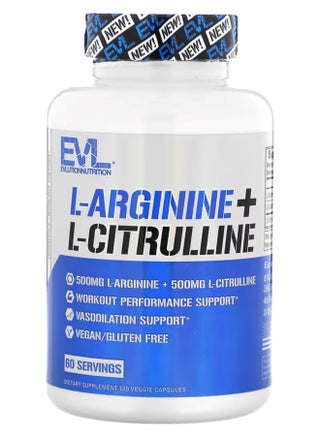 Evolution Nutrition, L-Arginine + L-Citrulline, 120 Veggie Capsules - pzsku/Z8668E32B8291D5445A8CZ/45/_/1731410968/40afeb13-dc18-48fb-aaed-c58d708c9636