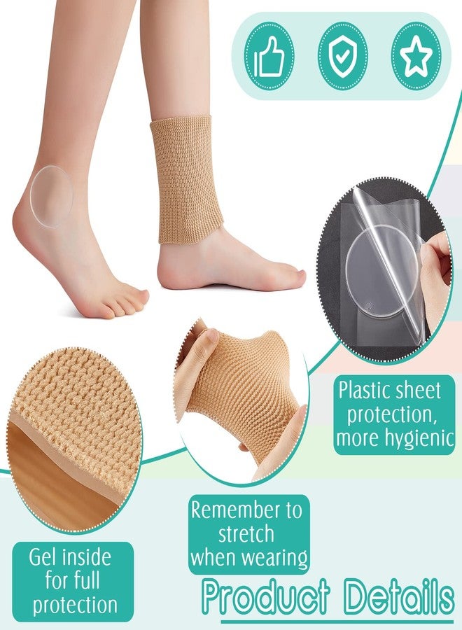 Sratte 4 Pcs Ankle Pads Gel Sleeve Padded Ice Skating Socks Ankle Protector Support Brace Pad Skateboard Accessories for Skating Riding Support Socks(Round) - Image 3
