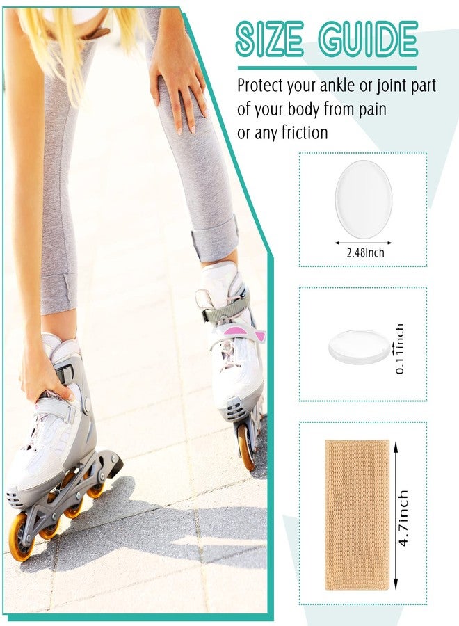 Sratte 4 Pcs Ankle Pads Gel Sleeve Padded Ice Skating Socks Ankle Protector Support Brace Pad Skateboard Accessories for Skating Riding Support Socks(Round) - Image 2