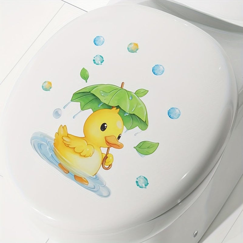 Duck Decorative Toilet Lid Stickers 9.06x9.06 Inch Water Theme Bathroom Decor - Image 1