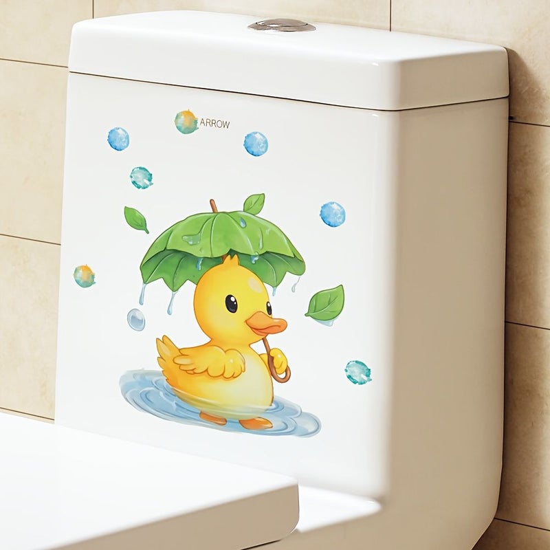 Duck Decorative Toilet Lid Stickers 9.06x9.06 Inch Water Theme Bathroom Decor - Image 2