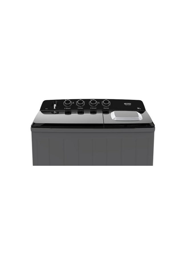 GENERAL SUPREME 14 kg Twin Tub Semi-Automatic Washing Machine, Large pulsator, Air Dry function, Dark Grey/Black, GSTT14XTB - Image 3