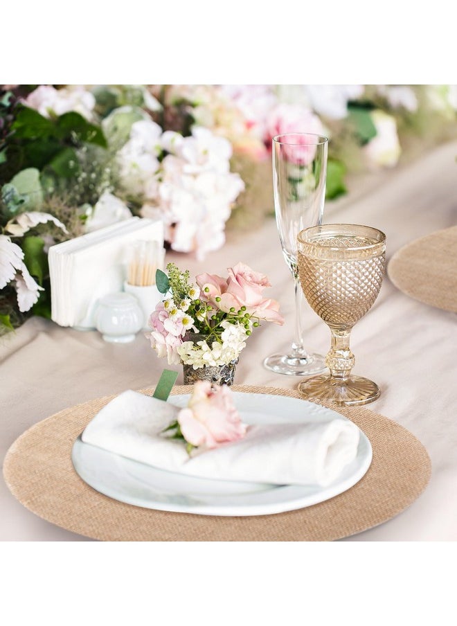 Mifoci Mifoci 100 Pieces Fall Burlap Placemats, Burlap Round Reusable Placemats Brown Table Mats Circle Rustic Table Decorations for Wedding Christmas Dinner Holiday Farmhouse Supplies(13.78 Inches)  - Image 5