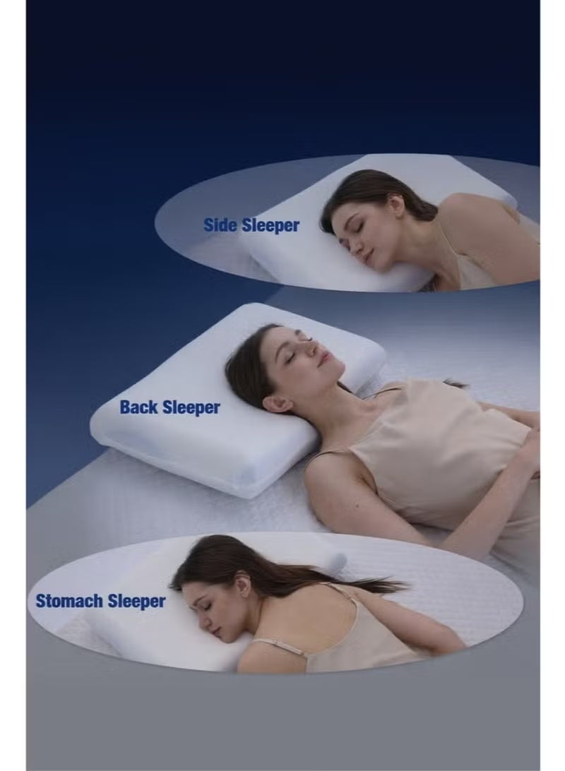 Miral Memory Foam Sleeping Pillow – Breathable Cooling Fabric – Removable & Washable Cover – Ergonomic Neck Support – 68×40 cm - Image 5