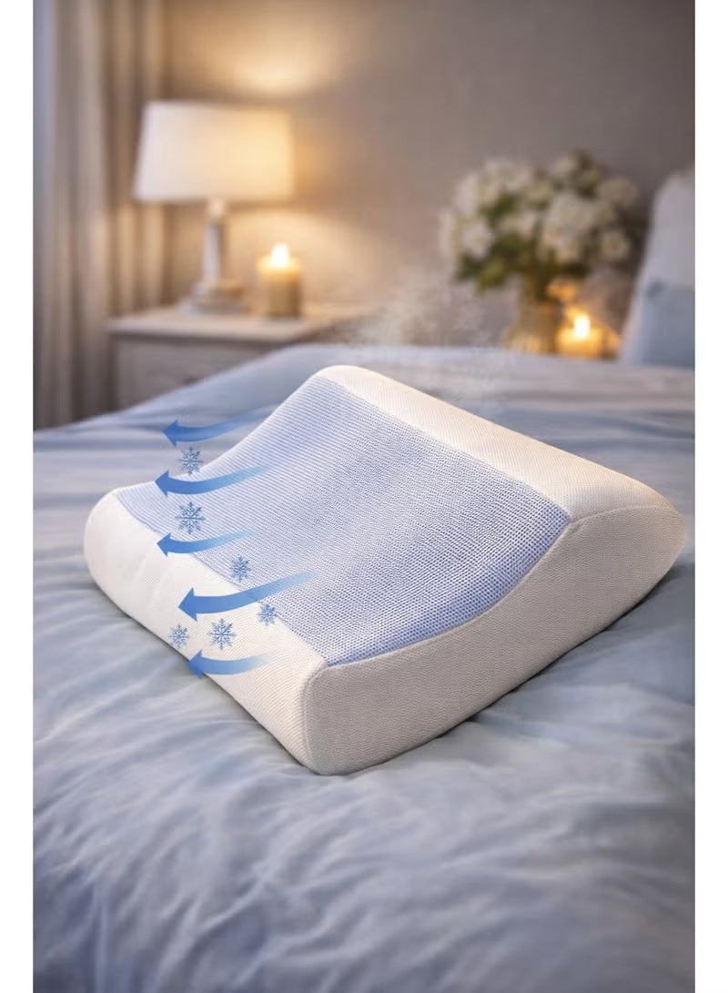 Miral Memory Foam Sleeping Pillow – Breathable Cooling Fabric – Removable & Washable Cover – Ergonomic Neck Support – 68×40 cm - Image 1