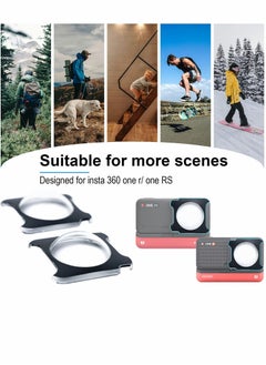 Y&D Dual Lens Guards for Insta360 One RS/ONE R, Sticky Panoramic Protection Cap Accessories, with Silicone Cover  - Image 4