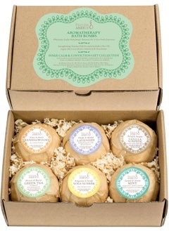 Freida and Joe Home Spa Gift Basket Calming Relaxation Aromatherapy Bath Bombs 6 Refreshing Aromatic Scents to Moisturize Revitalize Rejuvenate Mind Body  Soul 