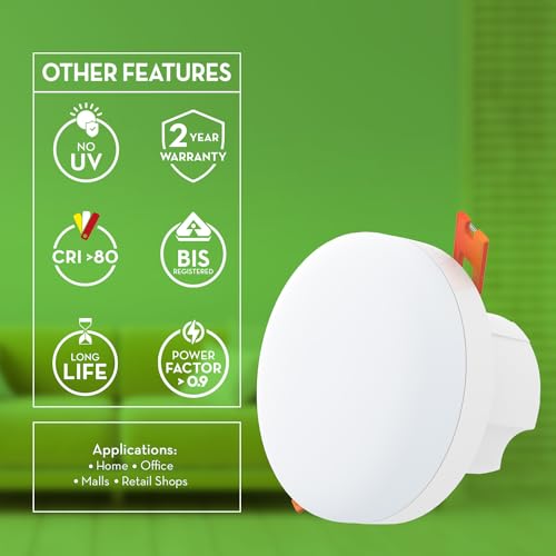 Crompton Star Deep Glaze LED Downlighter 6W Round Warm White | Pack of 4 | Recessed Deep Cut Ceiling Light, Cutout: 2.3" | Plastic Build | for Hall, Bedroom, Kitchen, Office, Store - Image 3