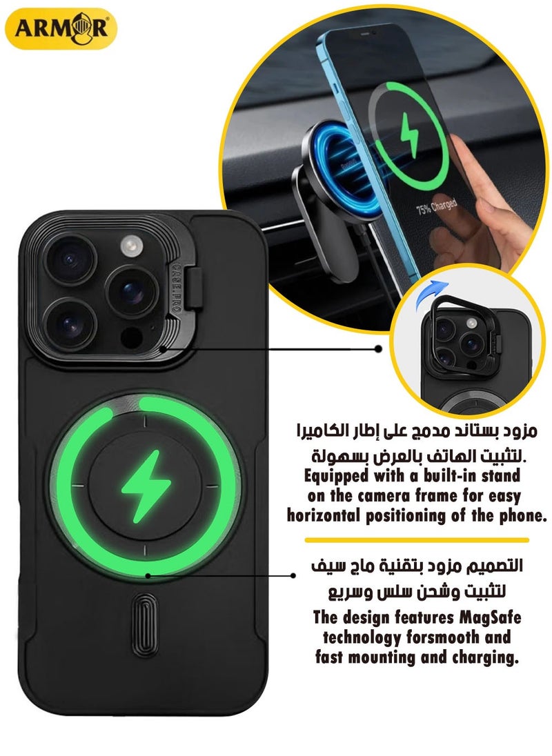 Generic - Apple iPhone 16 Pro MagSafe Case Black - High Quality Strong Magnet, Wireless Charging Compatible, Shockproof Protection, Ultra Slim Anti-Scratch Magnetic Cover for Apple iPhone 16 Pro - Image 1