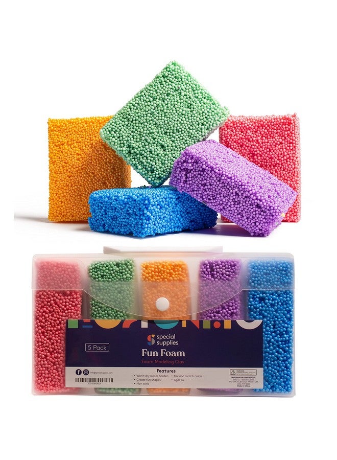 Special Supplies Fun Foam Modeling Foam Beads Play Kit, Children’s Educational Clay for Arts Crafts Kindergarten, Preschool Kids Toys Develop Creativity, Motor Skills (5-Pack) - Image 1