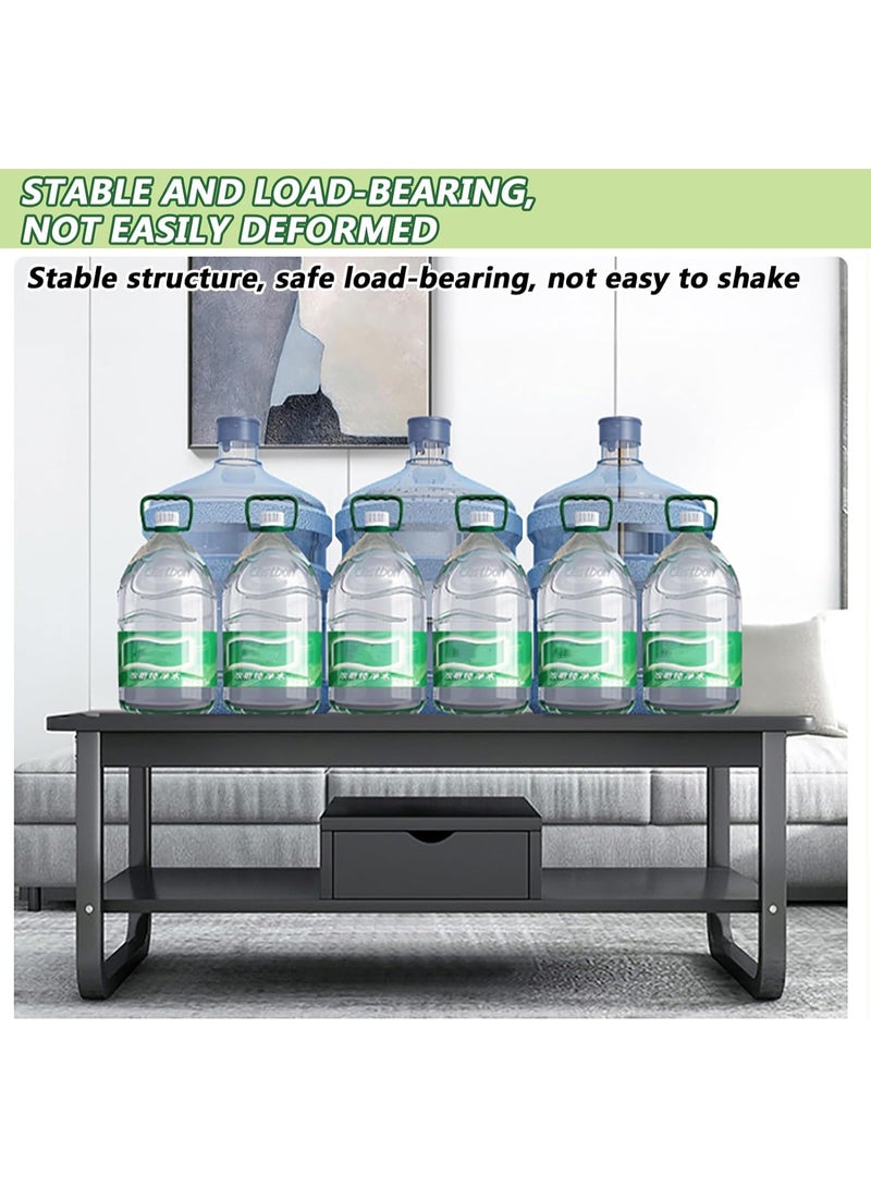 والالا طاولة القهوة الخشبية متعددة الاستخدام من طبقتين مع رفوف مفتوحة للتخزين والعرض لغرفة المعيشة والمكتب المنزلي - Image 3