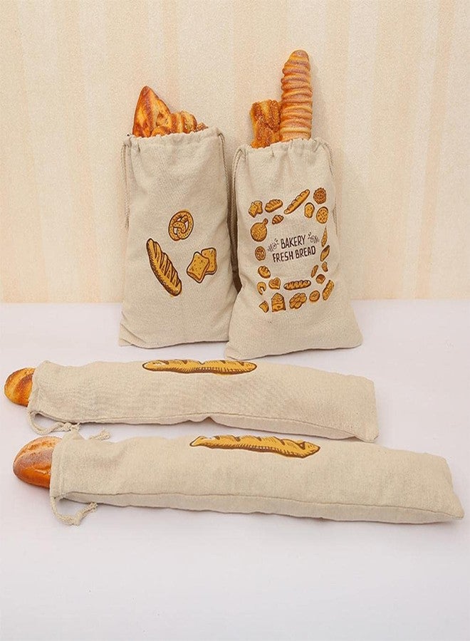 Hovico Linen Bread Bags - 4 Reusable, Breathable, Eco-Friendly, Drawstring Closure Bags in Beige - 2 Large (29x36cm/11.42*14.17in) & 2 Extra Large (13x65.5cm/5.12*25.79in) - Ideal for Artisan Bread - Image 3