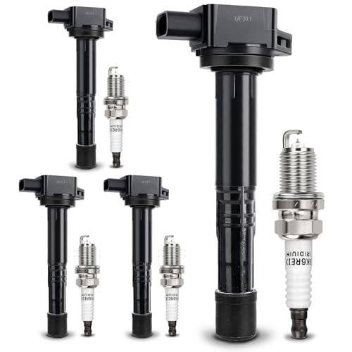 X4XZ UF311 Ignition Coil 9807B561BW Double Iridium Spark Plug For Honda 0307 Accord0211 Civic0209 CRV0311 Element0405 S20000611 Acura CSX0206 Acura RSX ReplacesC1382 UF583 5C1382 - Image 1