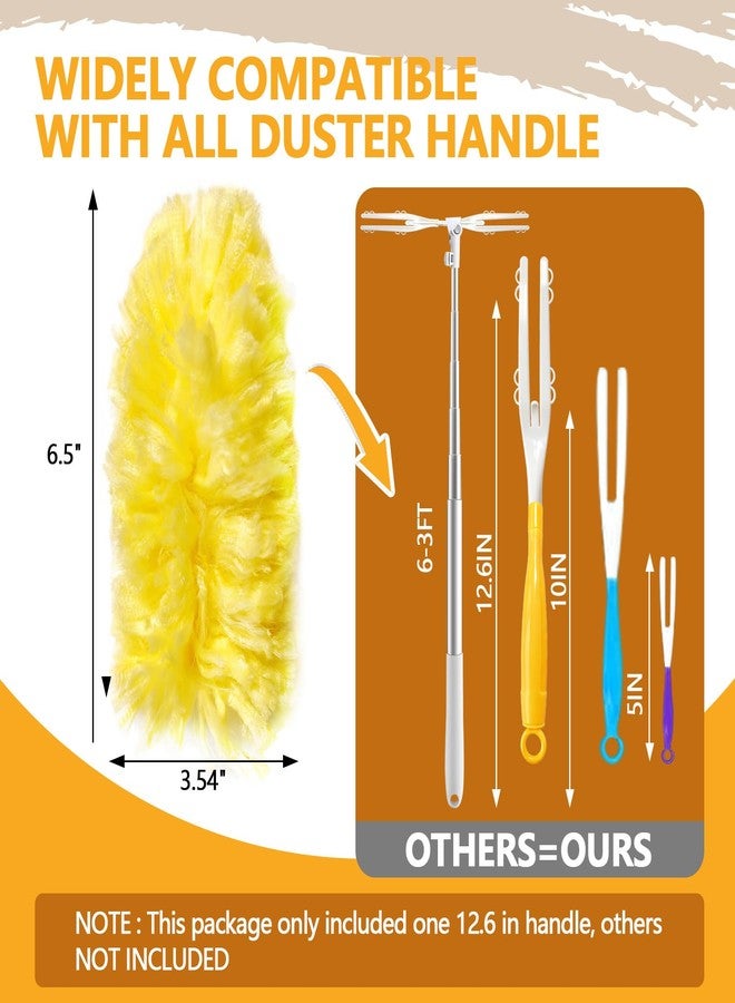 WAWINY 40 Pack Duster Refills Kit Fit for Swiffer Duster Handle,360° Deep Cleaner Heavy Duty Replacement with 1 Handle(Yellow) - Image 3