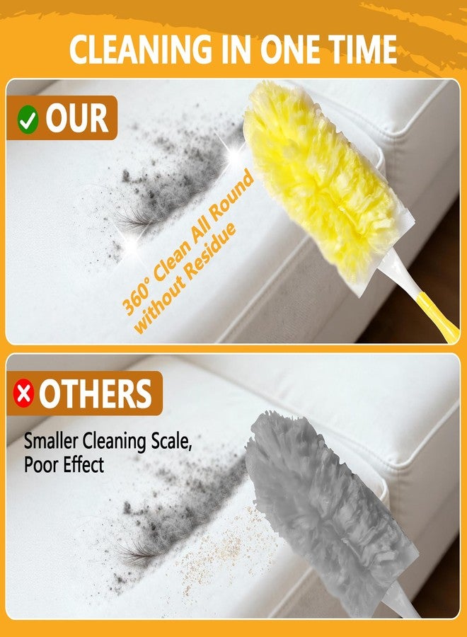 WAWINY 40 Pack Duster Refills Kit Fit for Swiffer Duster Handle,360° Deep Cleaner Heavy Duty Replacement with 1 Handle(Yellow) - Image 2