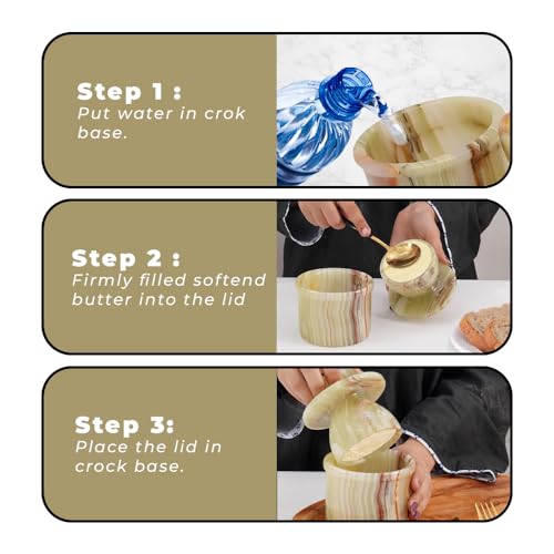 TheWolfard Marble Butter Keeper French Butter Dish Crock with Lid Handcrafted Green Onyx - Image 5