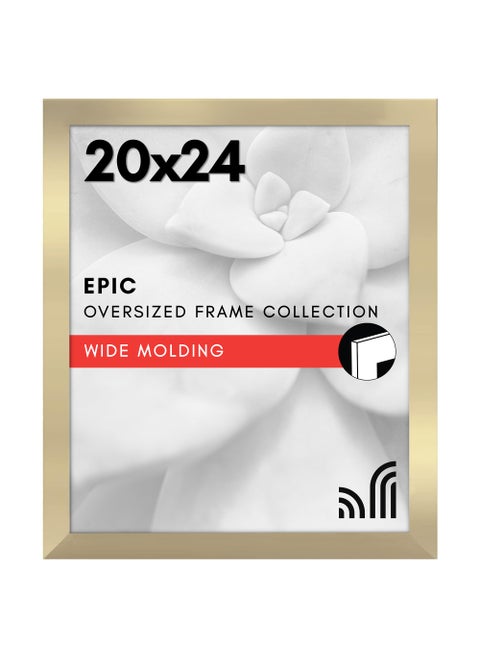 Americanflat 20x24 Picture Frame with Polished Plexiglass  Gold Picture Frame  Wide Photo Frames Made of Engineered Wood for Vertical or Horizontal Wall Display  Epic Collection  Gold