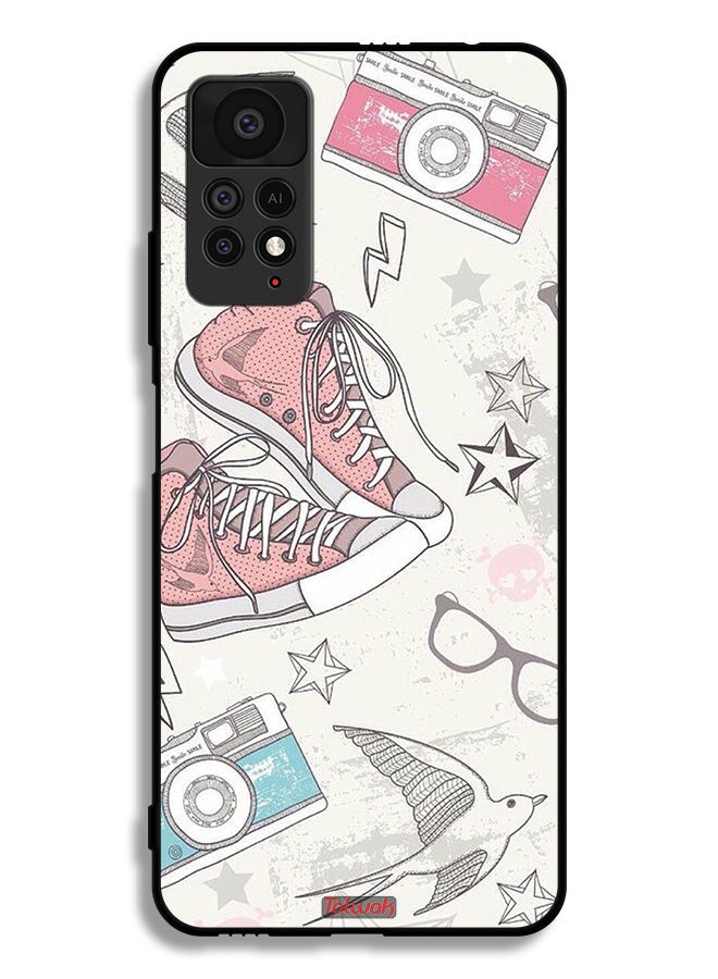 Tolwak Xiaomi Redmi Note 11 Pro 5G Protective Case Cover Canva Shoes And Camera Art  - Image 2