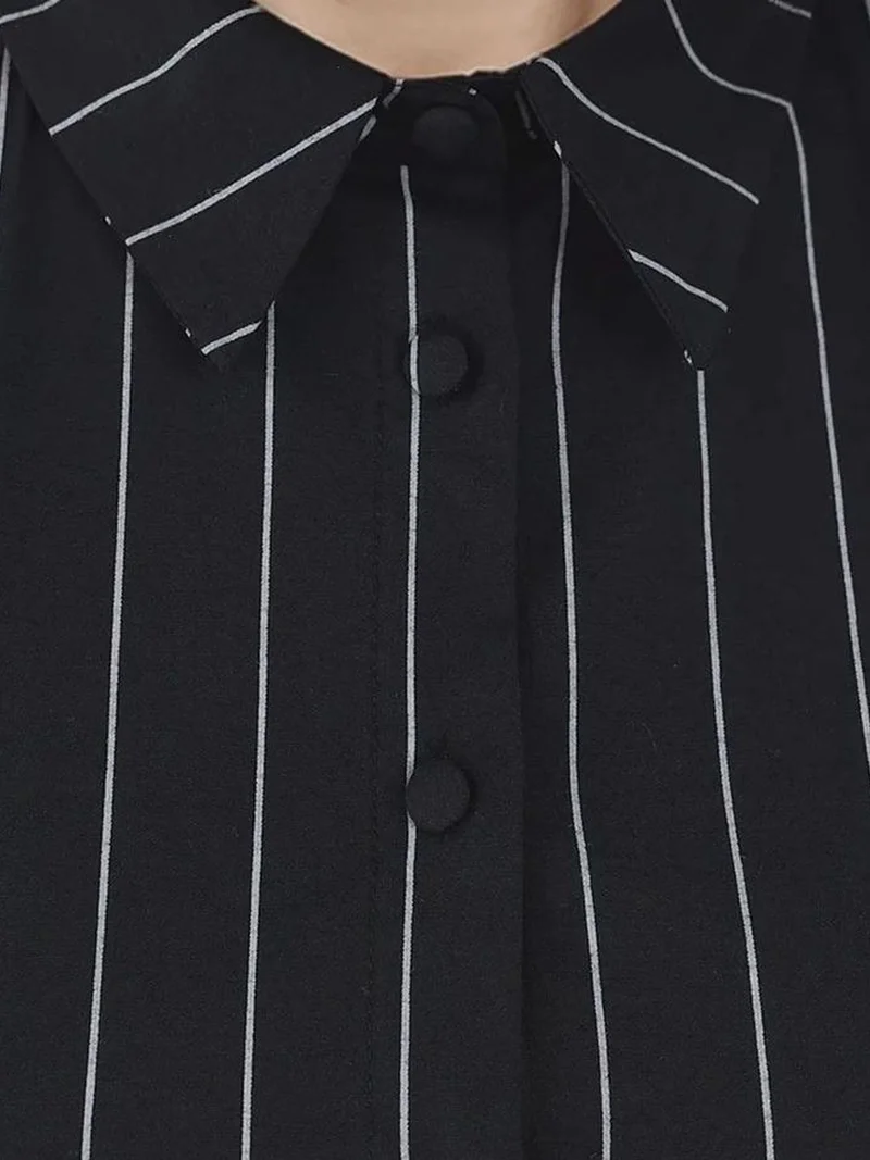 HICCUP Fitted Striped Button-Up Shirt