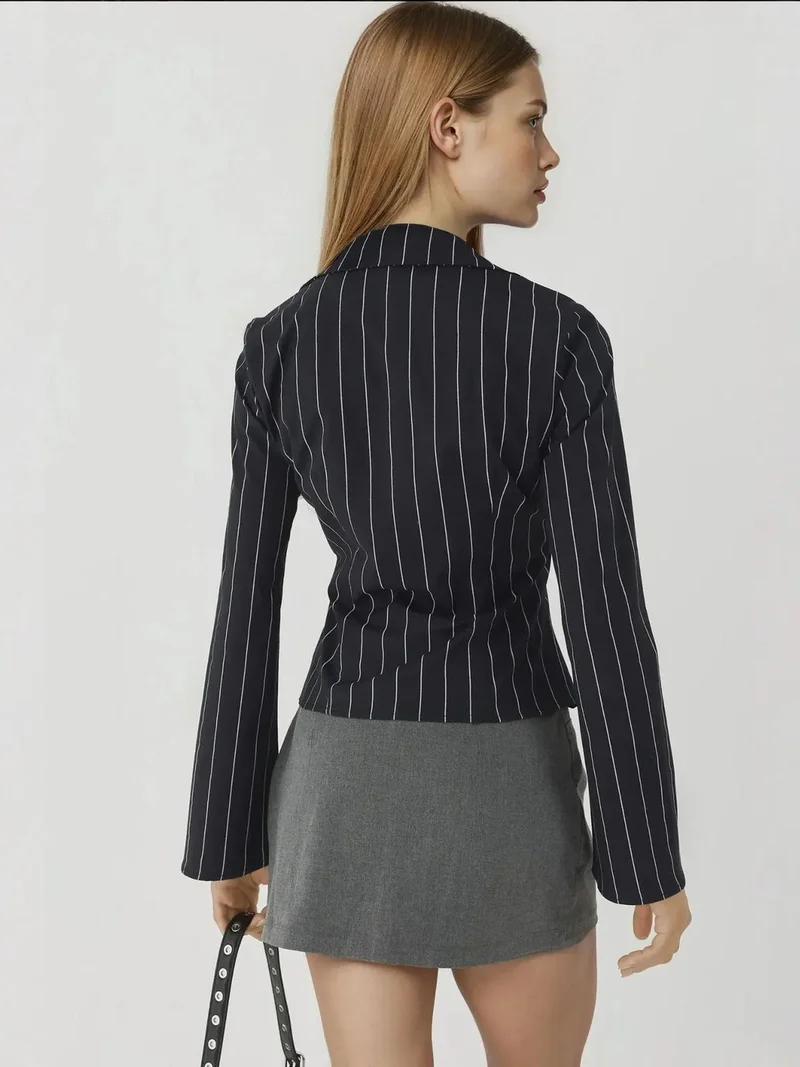 HICCUP Fitted Striped Button-Up Shirt