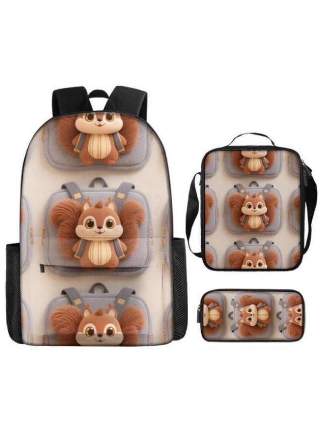 Bright Li Fire A good helper for cute travel! Exclusive cartoon bags for children and teenagers, three-piece set, light and comfortable (available for students, children, friends on outings, mountain climbing, going to school, etc.) - 18 - Image 2