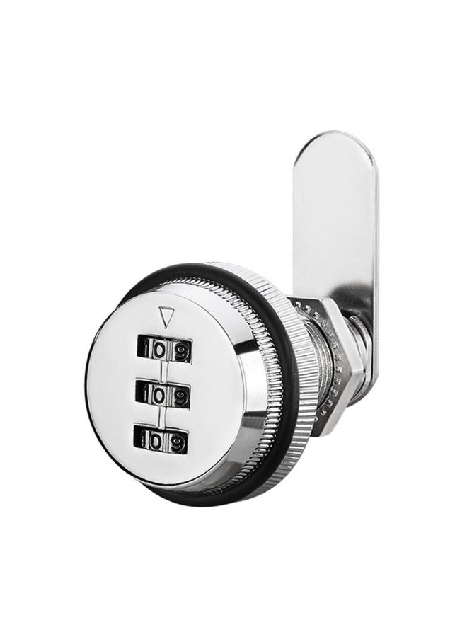 JZS Cabinet Cam Lock,3 Digit Password Coded Cabinet Drawer Lock Security Locks for Dressing Locker Drawer Letter Box,25mm,Silver - Image 1