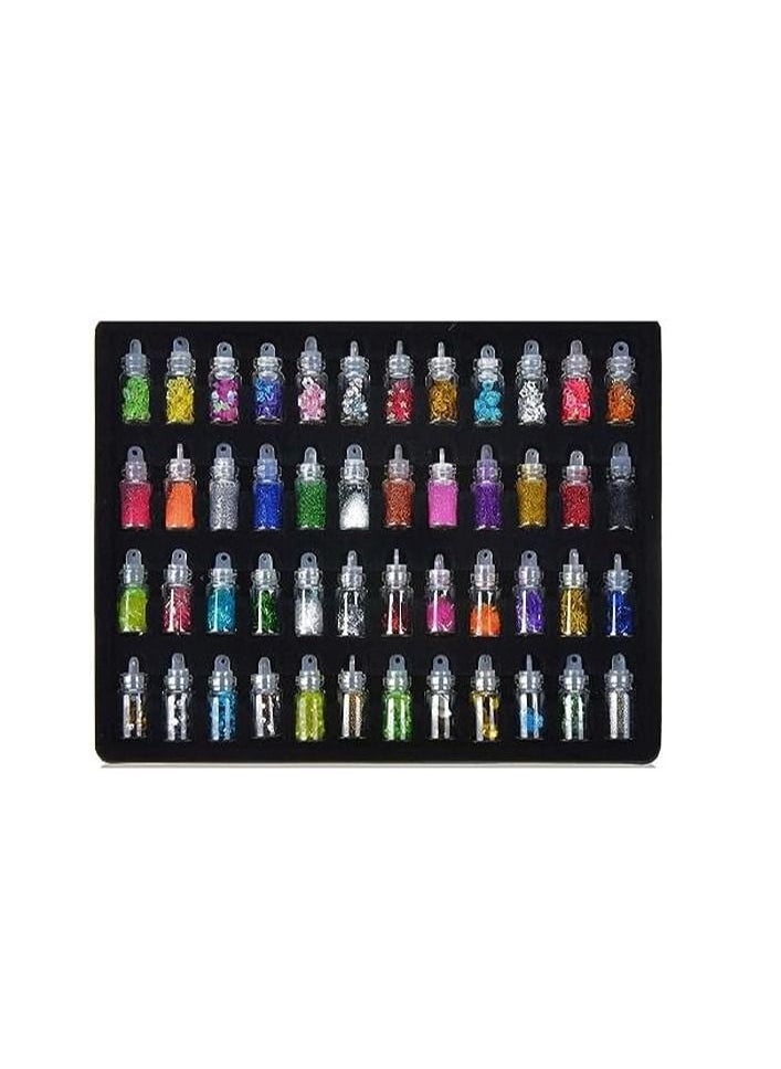 ORiTi ORiTi Nail Art Tools(53 Pcs) - 48 Bottles 3D nail art Glitter Set and 5 Pcs Double Sided Nail Dotting Tool Pen Great gift for Girl, Women  - Image 3